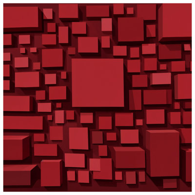 Red Geometric Squares Shower Curtains Extra Long