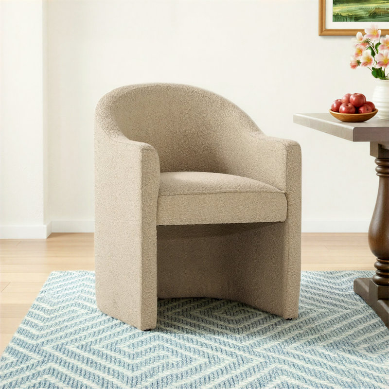 Alvera Boucle Dining Chair, Sand