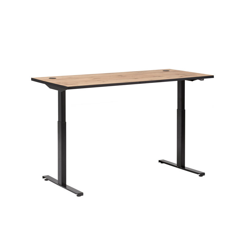 Gregson Adjustable Metal Base Standing Desk, Brown