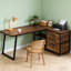 Bureau de travail spacieux, bureau d'ordinateur, bureau en L