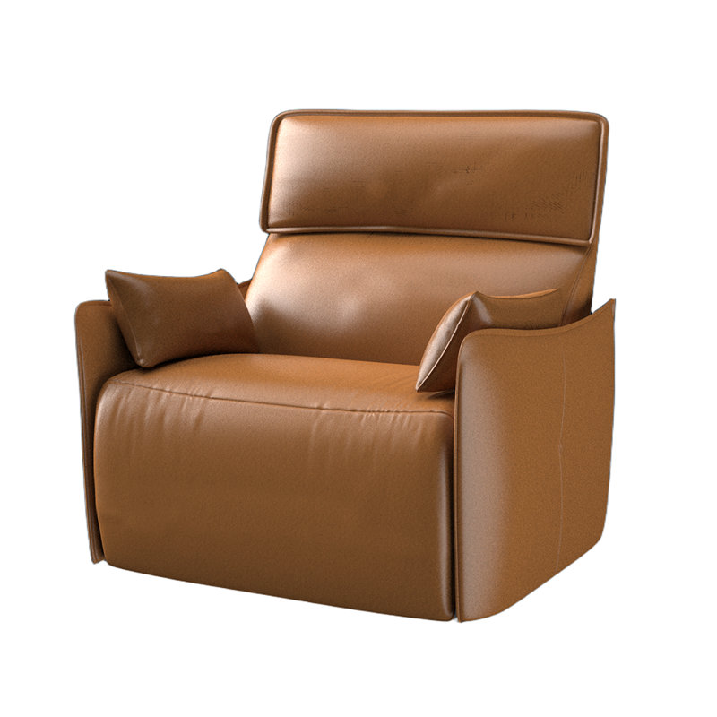 Alanson Faux Leather Oversized Manual Recliner, Camel