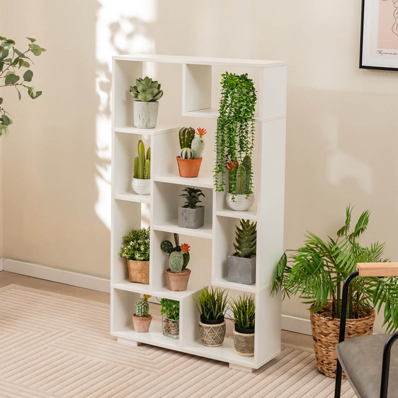Bodala Geometric Bookcase, White