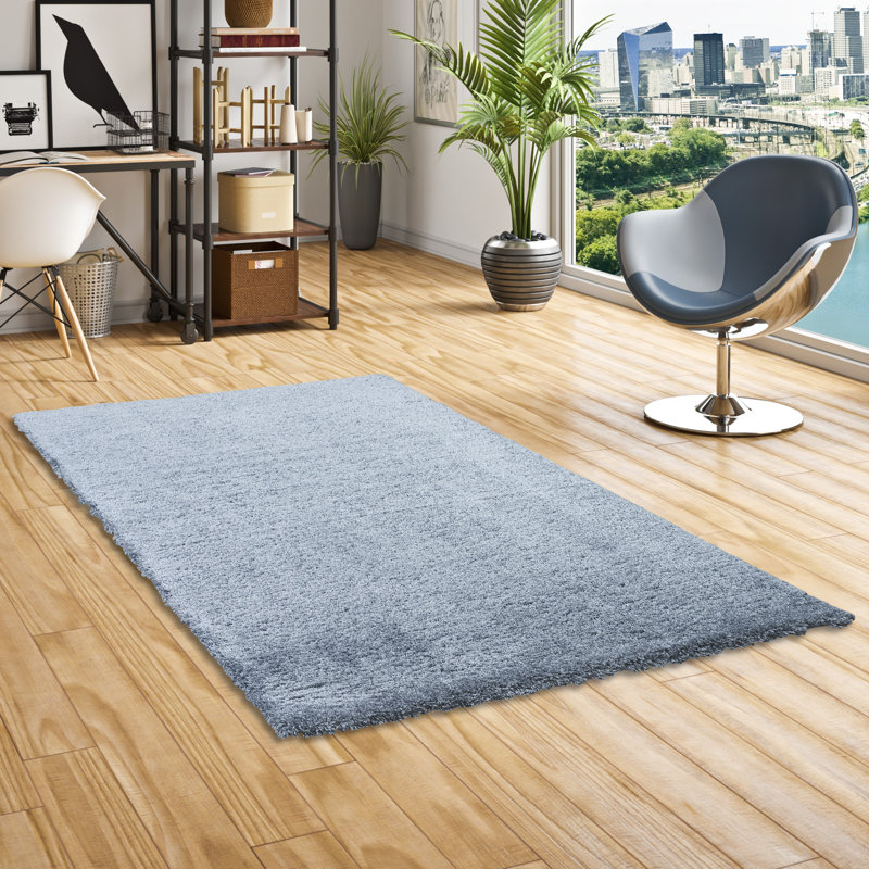 Tris Solid Colour Shag Area Rug, Square 100cm