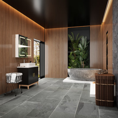 Palen 35.4'' Single Bathroom Vanity with Ceramic Top