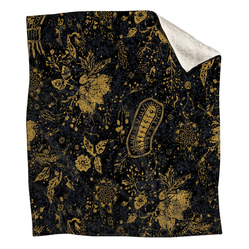 Couvertures à motif floral doré, 60in W x 80in H