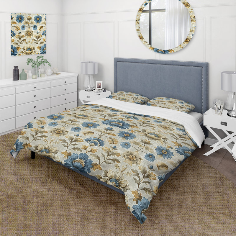 Ensemble de housse de couette Country, Housse de couette pour grand lit + 2 taies décora