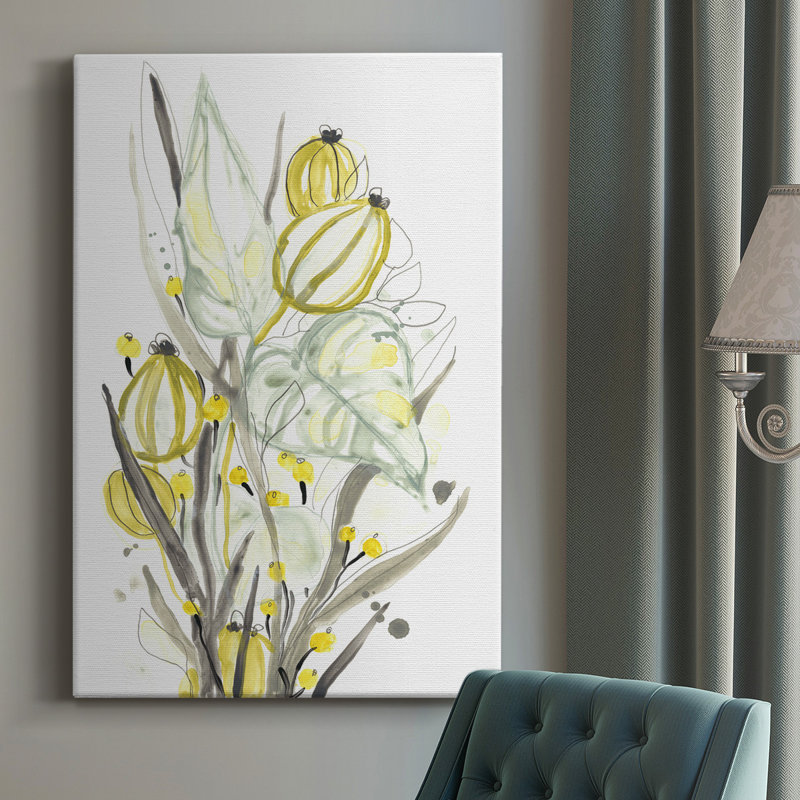 Ethereal Citron I - Wrapped Canvas Painting, 36" H x 24" W x 1" D