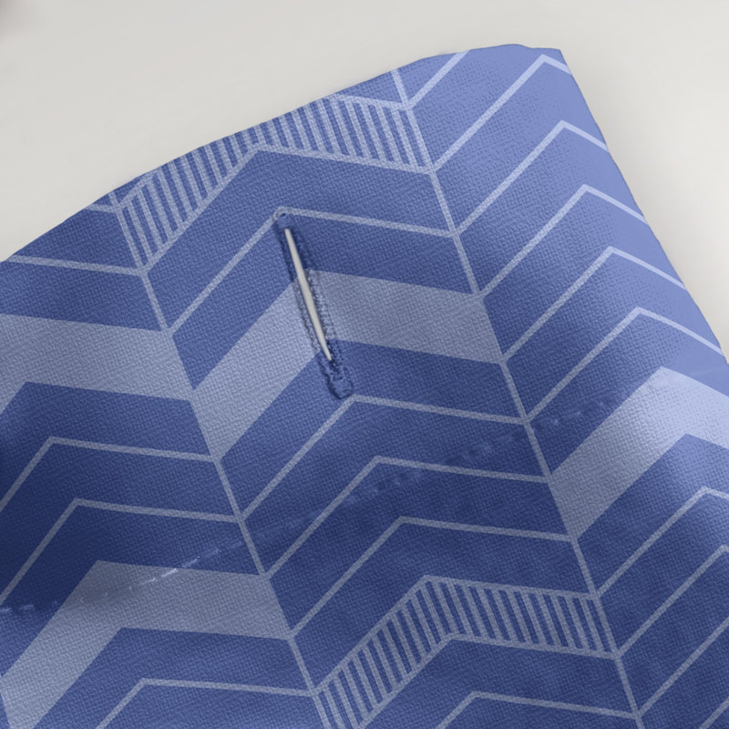 Rideau de douche simple à chevrons, Bleu / Gris
