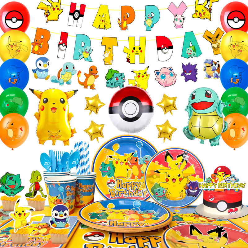 Décorations d'anniversaire de dessins animés, 131 pièces