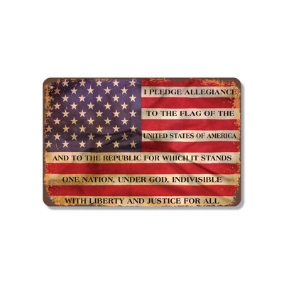 «I Pledge Allegiance to the Flag», enseigne en aluminium 10 po x 14 po