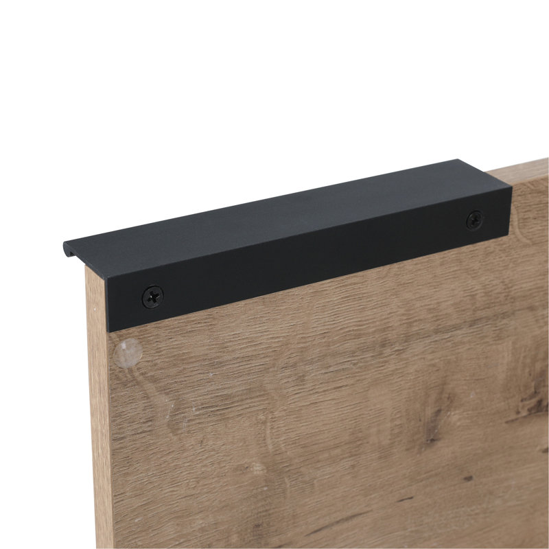 Meuble-lavabo de 22 po pour petite salle de bain, fixation murale, porte à fermeture en douceur, lavabo en céramique, poignée noire matte, meubles avec pouce, conception moderne, fabrication en contreplaqué, poignée