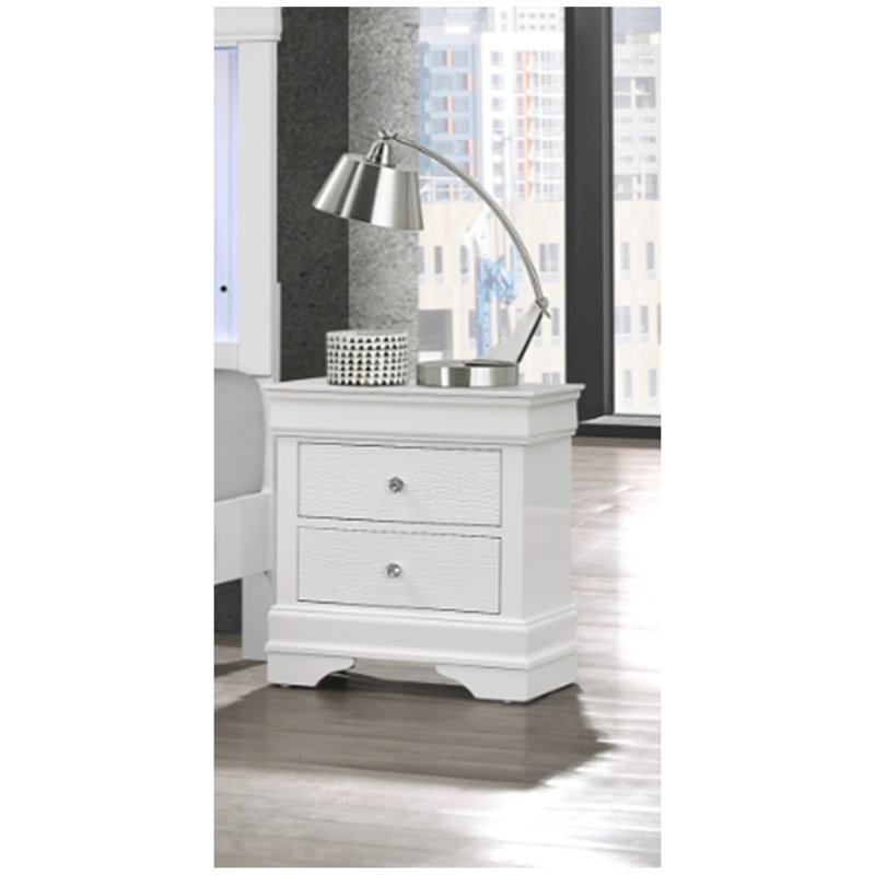 SHAKER CROCODILE NIGHTSTAND, White
