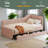 Twin Size L-Shaped Corduroy Daybed,Upholstered Bed Frame With 2 Storage Drawers-1437297086