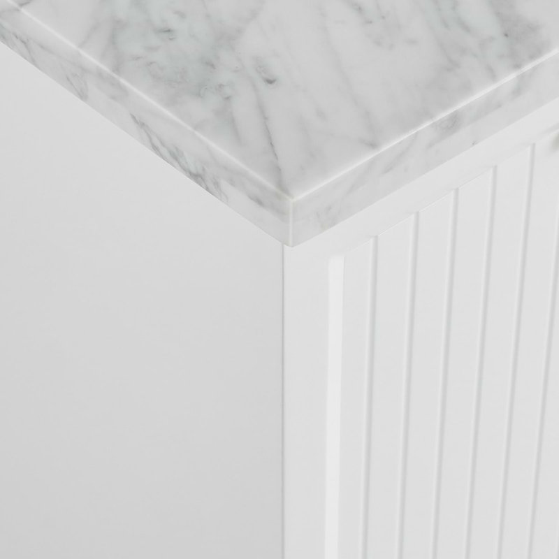 Bungalow 24" Freestanding Standard Single Bathroom Vanity with Top, White/Silver