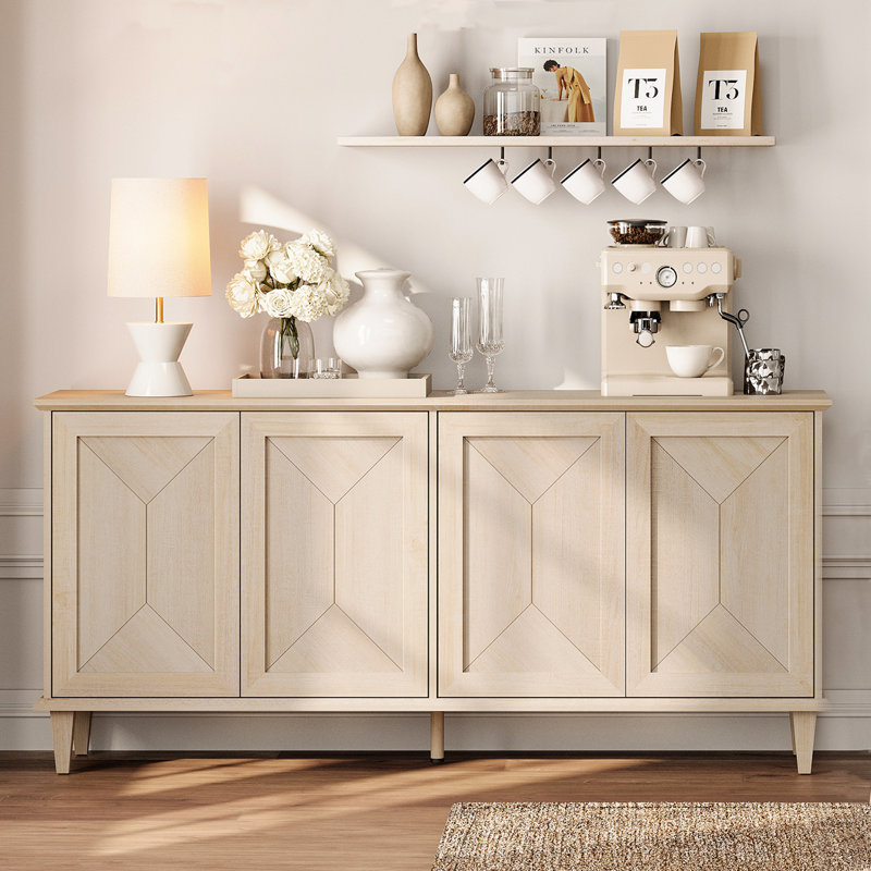 Buffet décoratif 65 po Handworked, Chêne clair