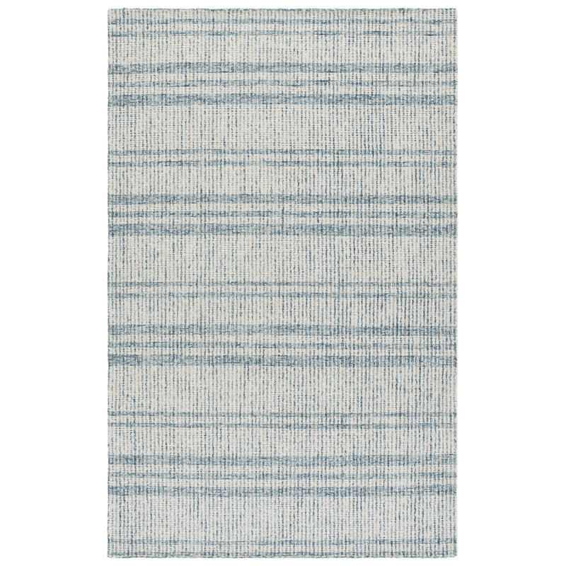 Abstract Hand Tufted Wool; Cotton Striped Indoor Rug, 6'-0" x 6'-0" Square