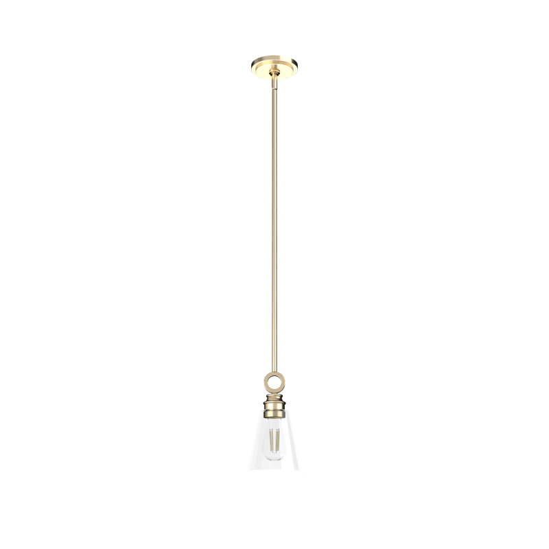 Klein 1 Light Glass Cone Pendant, Alturas Gold, Medium