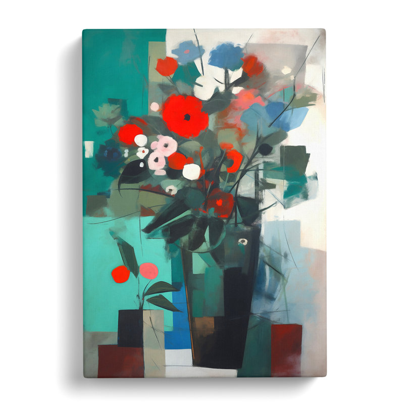 Azocar Flowers Bauhaus Vol.4 - Wrapped Canvas, 76cm H x 50cm W x 3cm D