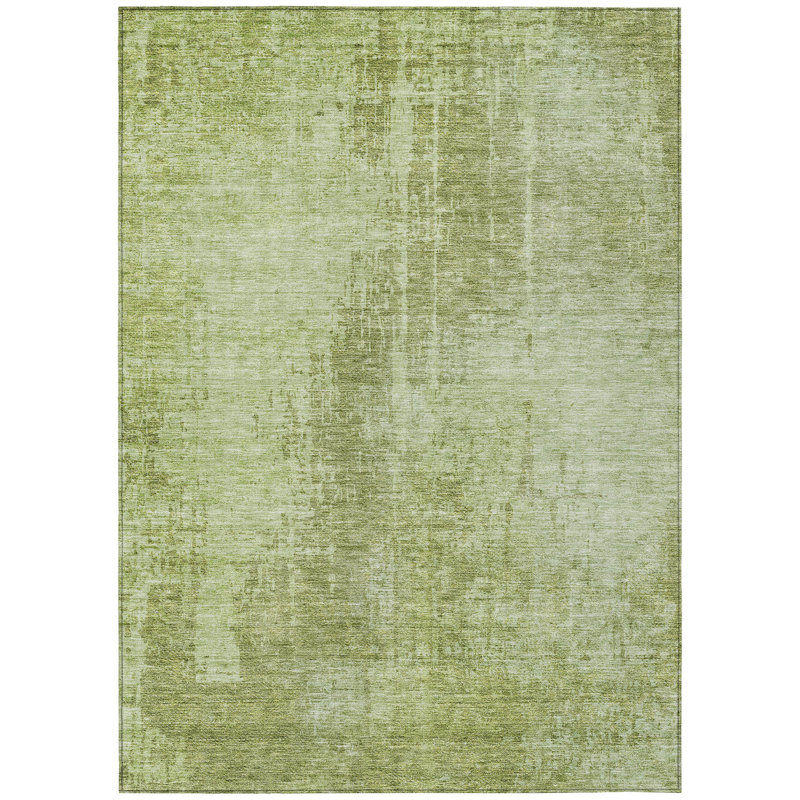 Tapis intérieur lavable abstrait vert sauge et vert 10 pi x 14 pi