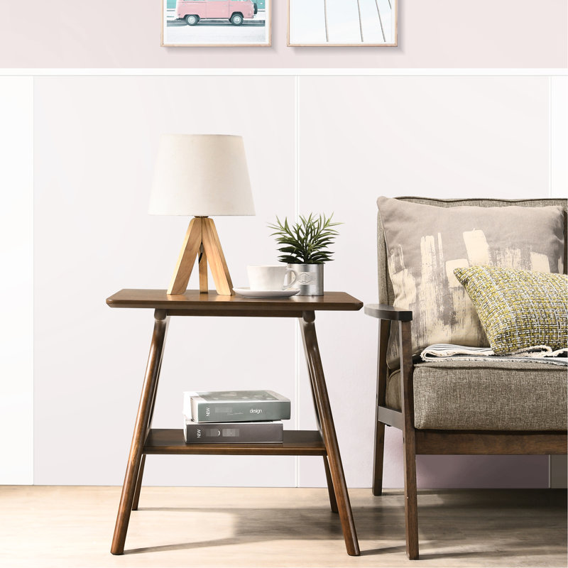 Table de bout en bois avec tablette - Transformez votre décor Home Mid-Century