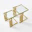 Ensemble de 2 tables basses dorées, plateau en verre trempé avec structure en acier inoxydable 201, table basse moderne pour le salon et la chambre à coucher
