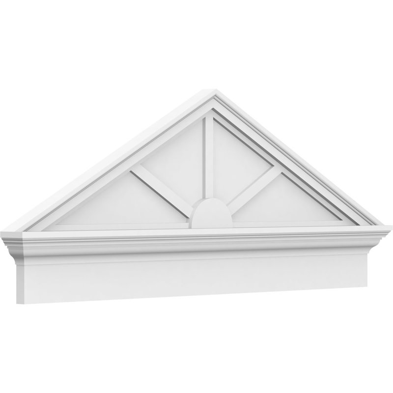 Pédalier combiné à 3 pointes en PVC de qualité architecturale (hauteur 6/12), H 24 3/8 po x l 70 po x P 2 3/4 po