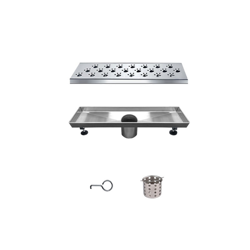 Memuru River Series 12 Inch Long Stainless Steel Linear Floor Shower Drain