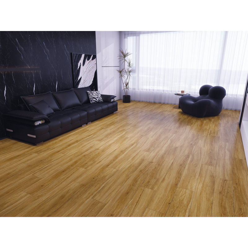 Revêtement de sol SPC imperméable Ecostyle l 60 po x 9 po de 8 mm d'épaisseur, planchers flottants à verrouillage par clic, planches de vinyle aspect bois, résistant aux égratignures, couverture de 30,18 pieds carrés  