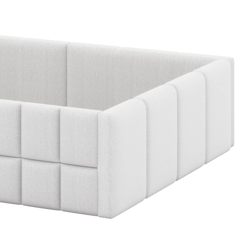 Lit de jour rembourré en laine Woolen, Double