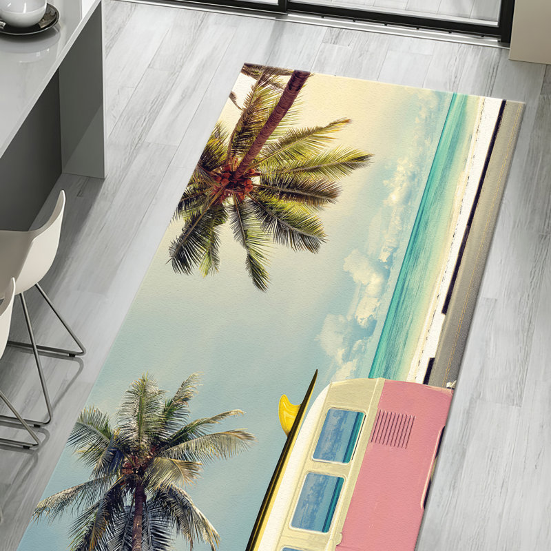Soft Pile Printed Rug Featuring an Intricate Geometric Design in Vibrant Hues Perfect for Adding a Stylish Touch to Any Living Space or Bedroom
