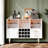Bar Cabinet and Buffet Table - LED Light Charging Station, Sideboard with Storage