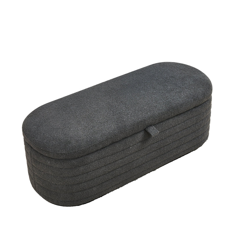 Repose-pieds rembourré avec rangement 45,5 "Marciniak, Noir, noir, noir, noir