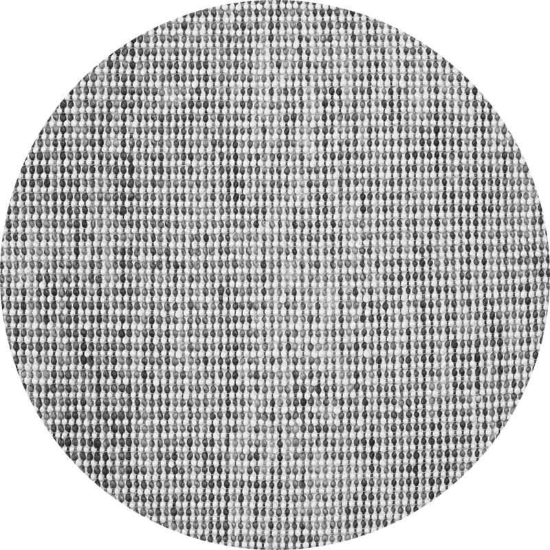 Tapis gris tissé à la machine Sawtooth, Rond 7 pi