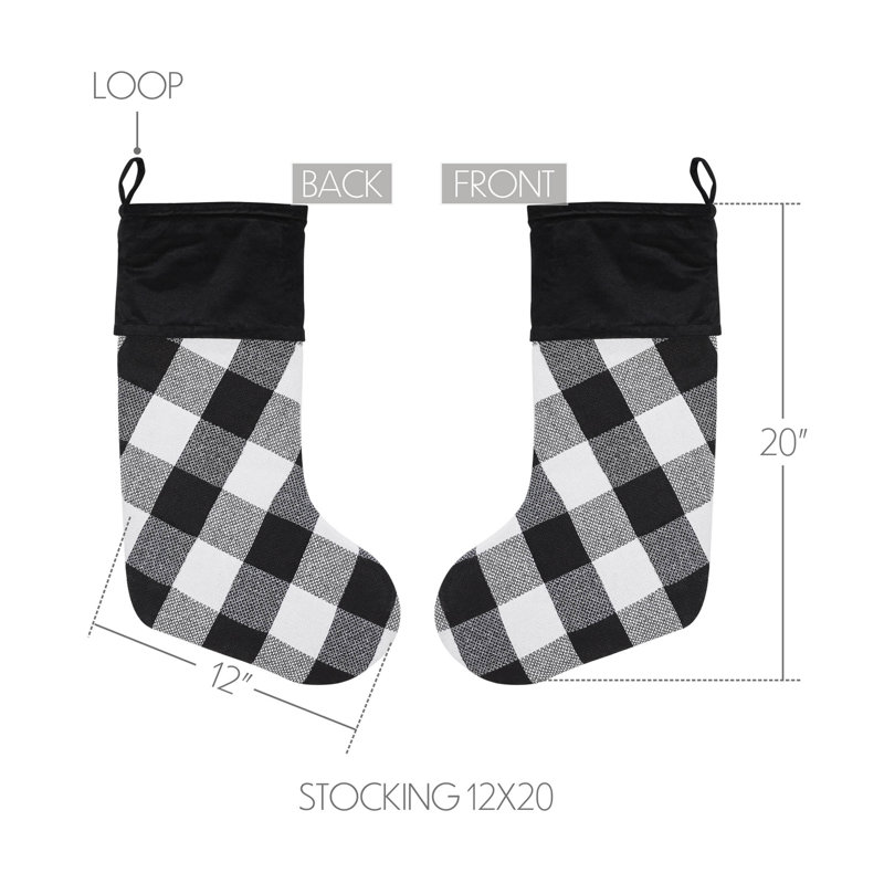  Annie Buffalo Check Cotton Stocking, Country Black