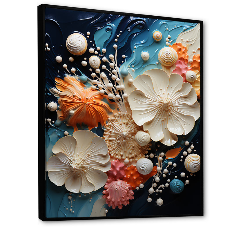 Seacreature Reflections I sur impression sur toile, Cadre flottant noir, H 20 po x l 12 po x P 1 po