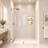 Nirvana 35" W x 76" H Shower Glass Panel Fully Frameless Single Fixed Shower Screen 3/8" (10mm) Clear Tempered Glass in Brushed Bronze-120234384-136031551