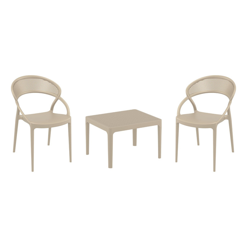 Farrah Sunset 2 Person Seating Set, Beige
