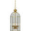Lustre candélabre intérieur cage en laiton poli 6 lumières avec panneaux en verre biseauté transparent 