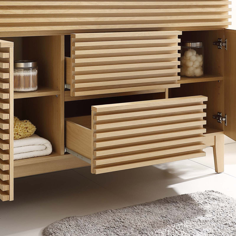 Base de meuble-lavabo simple 48 po Modway Render, Chêne