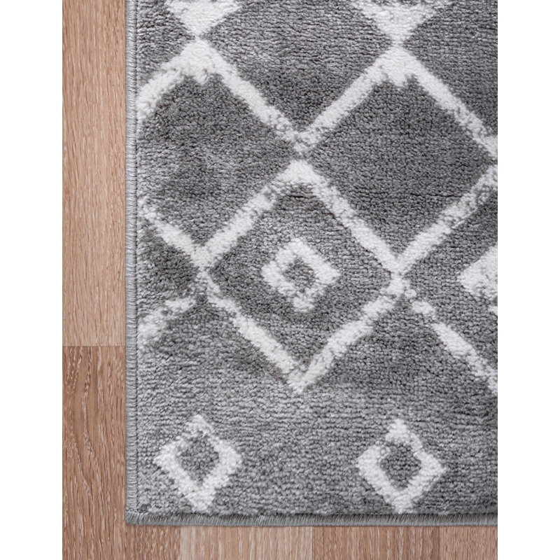 Tapis contemporain Aemtenan couleur pierre, Tapis de couloir 2 pi x 6 pi 7 po