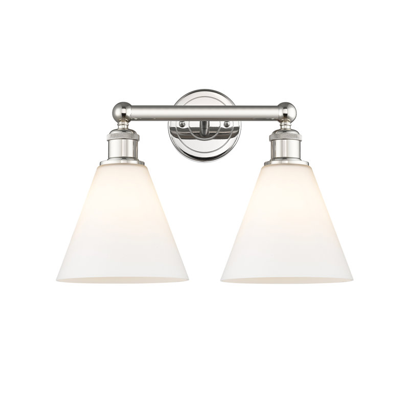 Mallery 2 - Light Dimmable Vanity Light, Matte White, Polished Nickel