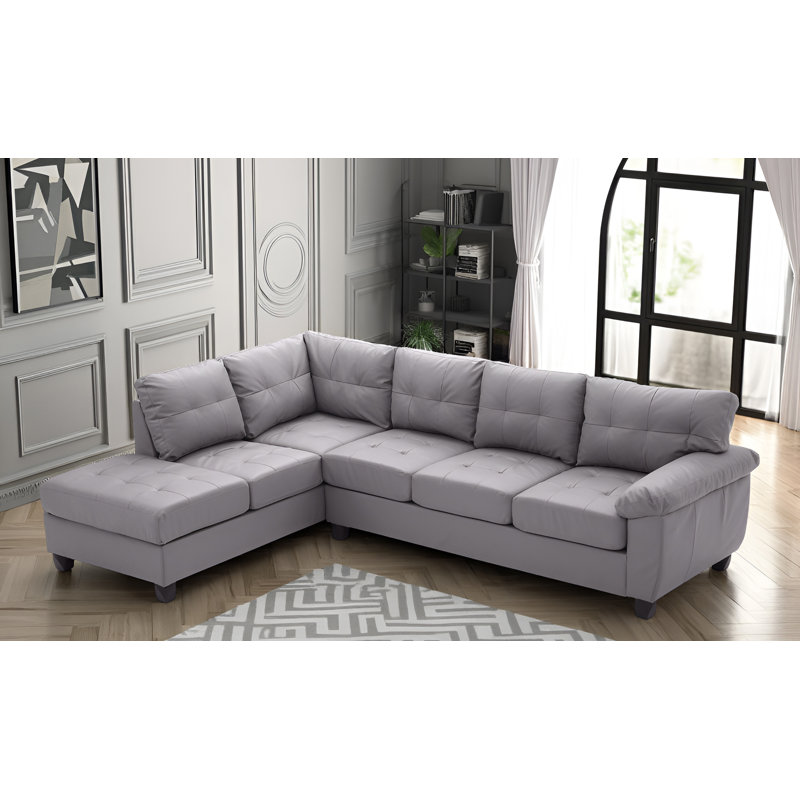 Canapé modulaire Weldon, Similicuir gris