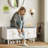 39.4" Wide Shoe Storage Bench, Entryway Bench With Cushion and Adjustable Shelf-974715515