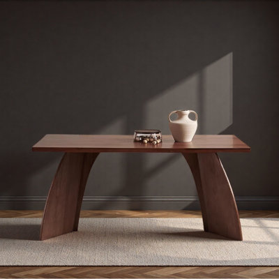 Dark brown rectangular household dining table