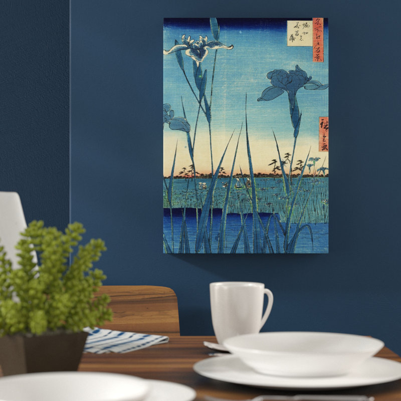 Japanese Oriental the Iris in Horikiri by - Wrapped Canvas, 100cm H x 70cm W
