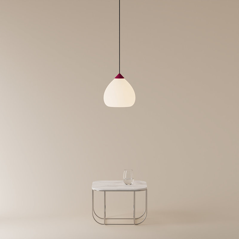 Gulp Pendant Light, 14.6" H x 9.45" W x 9.84" D, Black, Blossompink