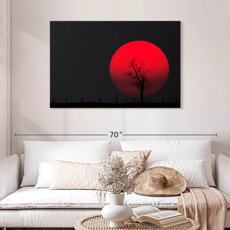 Pleine lune rouge Oberle, H 30 po x l 45 po