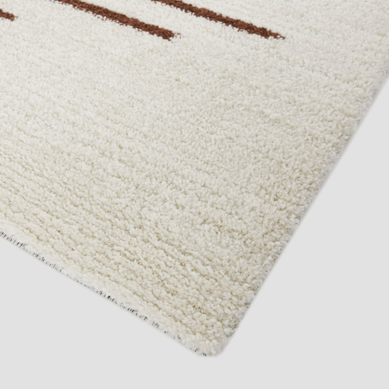 Cat Striped Area Rug in Rust/White, Rectangle 7'10" x 10'