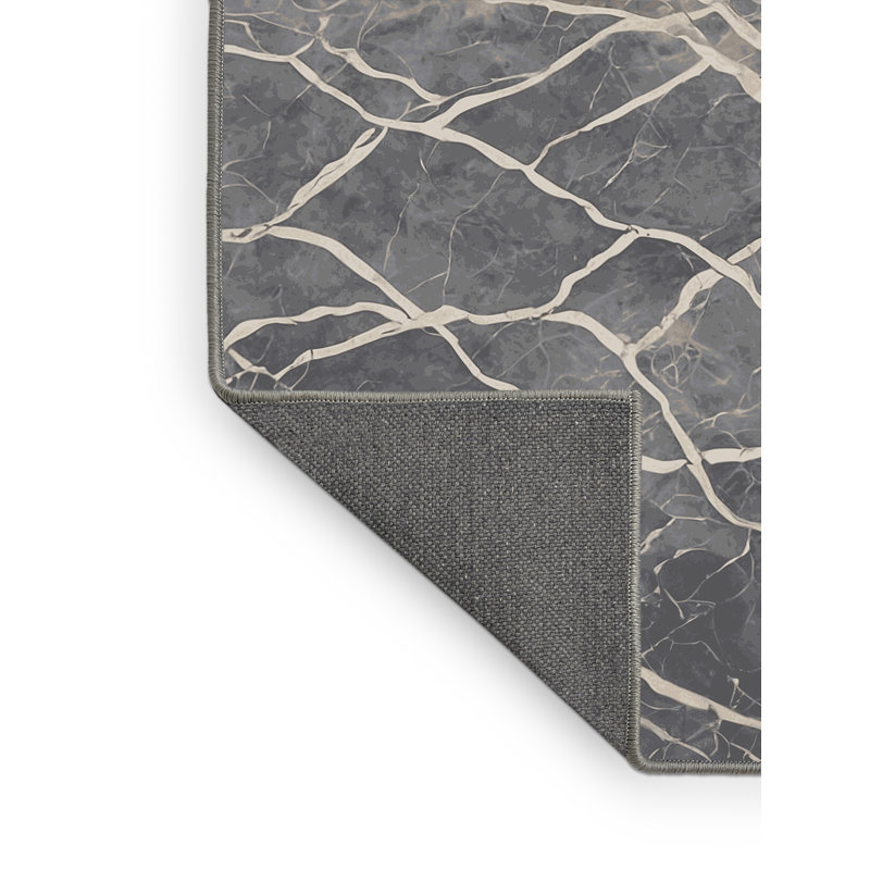 Tapis gris soyeux et moelleux, Rectangle 5 pi x 7 pi