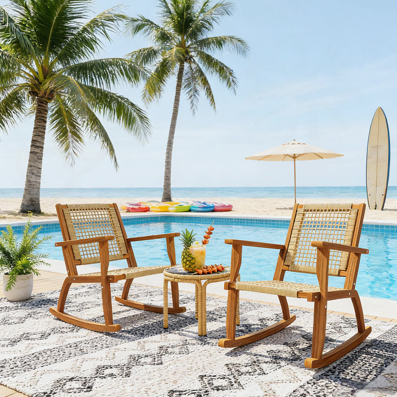 Ensemble de 2 chaises berçantes d'extérieur